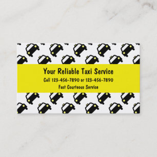 Cartes de visite de taxi