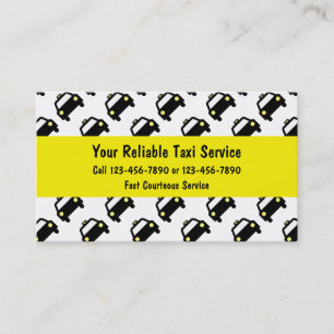 Cartes de visite de taxi