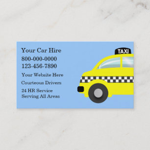 Cartes de visite de taxi
