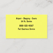 Cartes de visite de taxi (Dos)