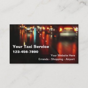 Cartes de visite de taxi