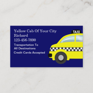 Cartes de visite de taxi