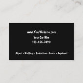 Cartes de visite de taxi (Dos)