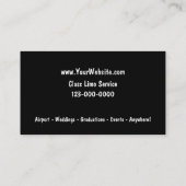 Cartes de visite de taxi (Dos)