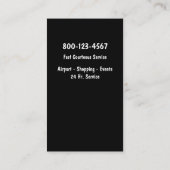 Cartes de visite de taxi (Dos)