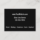 Cartes de visite de taxi (Dos)