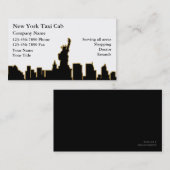 Cartes de visite de taxi de New York (Devant / Derrière)