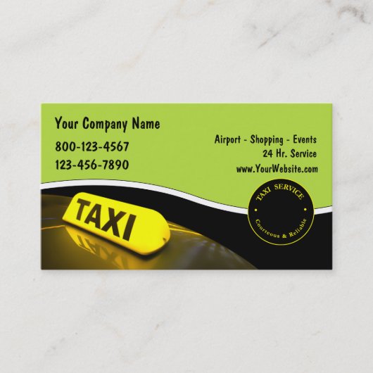 Cartes de visite de taxi nouveaux (Devant)
