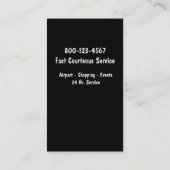 Cartes de visite de taxi nouveaux (Dos)