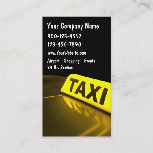 Cartes de visite de taxi nouveaux (Devant)