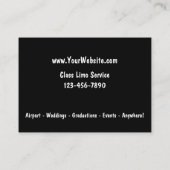 Cartes de visite de taxis Cool classiques (Dos)