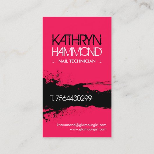 Cartes de visite de technicien de clou (Devant)