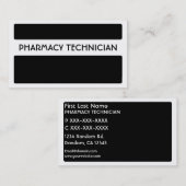 Cartes de visite de technicien en pharmacie noir b (Devant / Derrière)