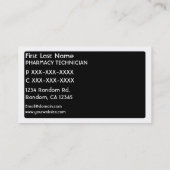 Cartes de visite de technicien en pharmacie noir b (Dos)
