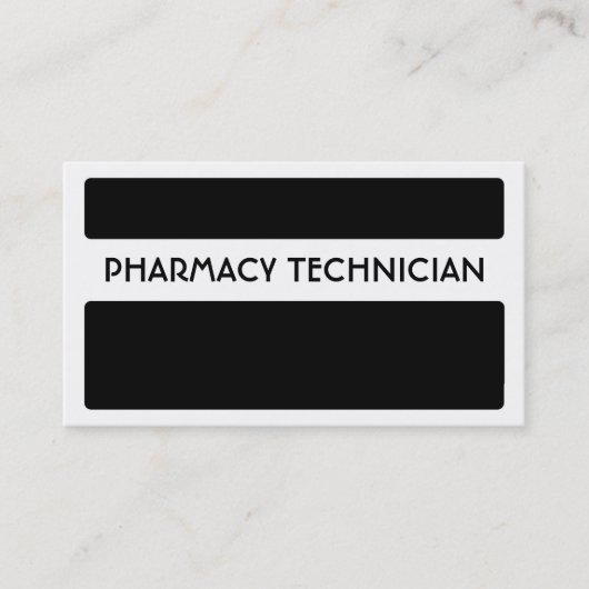 Cartes de visite de technicien en pharmacie noir b (Devant)