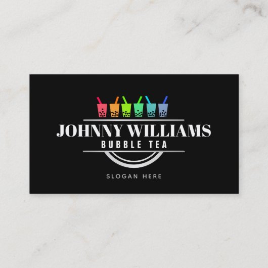 Cartes de visite de thé à bulle arc-en-ciel person (Devant)