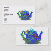 Cartes de visite de théière de libellule (Devant / Derrière)