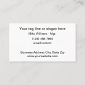 Cartes de visite de thème automobile haut de gamme (Dos)