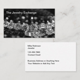 Cartes de visite de thème de bijouterie chic Desig