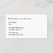 Cartes de visite de thème de canotage (Dos)