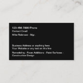 Cartes de visite de thème de construction classiqu (Dos)