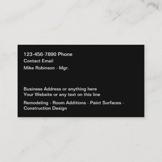 Cartes de visite de thème de construction classiqu (Dos)