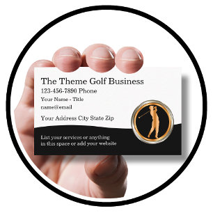Cartes de visite de thème de golf classe Design