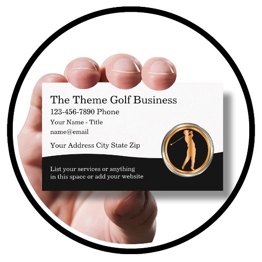 Cartes de visite de thème de golf classe Design