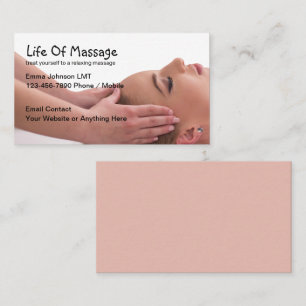 Cartes de visite de thème de massage design modern