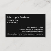 Cartes de visite de thème de moto cool (Dos)