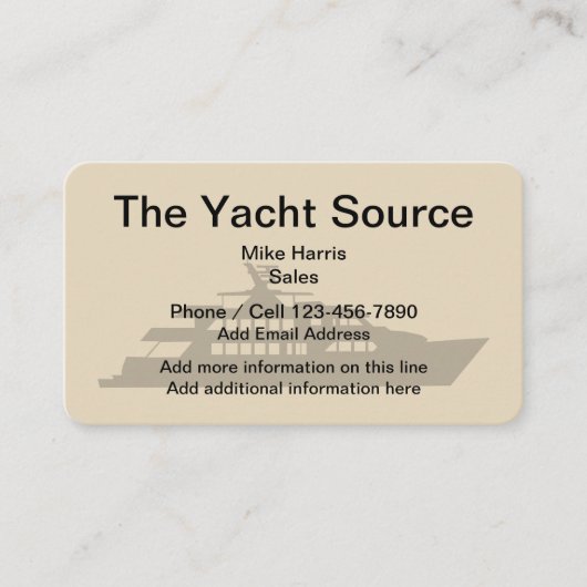 Cartes de visite de thème de yacht de bateau (Devant)