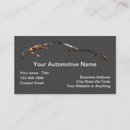 Cartes de visite de thème d'entreprise automobile (Devant)