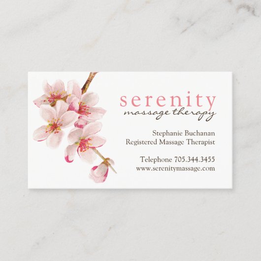 Cartes de visite de thérapeute de massage (Devant)