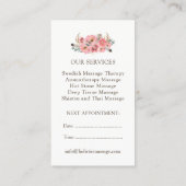 Cartes de visite de thérapeute de massage (Dos)