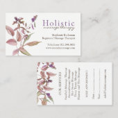 Cartes de visite de thérapeute de massage (Devant / Derrière)