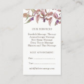 Cartes de visite de thérapeute de massage (Dos)