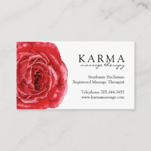 Cartes de visite de thérapeute de massage de rose