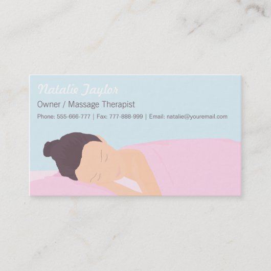 Cartes de visite de thérapeute de massage de santé (Devant)