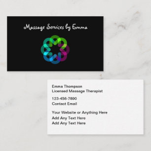 Cartes de visite de thérapeute en massage moderne