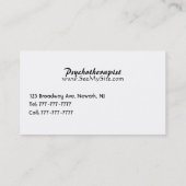Cartes de visite de thérapeute/psychothérapeute (Dos)