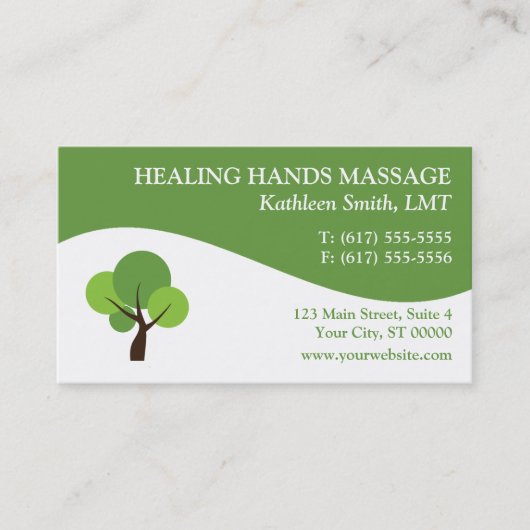 Cartes de visite de thérapie de massage (Devant)