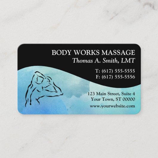 Cartes de visite de thérapie de massage (Devant)