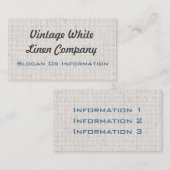 Cartes de visite de toile blancs vintages (Devant / Derrière)