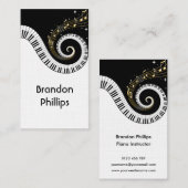 Cartes de visite de toile de clés de piano et de (Devant / Derrière)