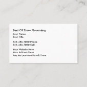 Cartes de visite de toilettage d'animal familier (Dos)