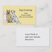 Cartes de visite de toilettage de chien (Devant / Derrière)