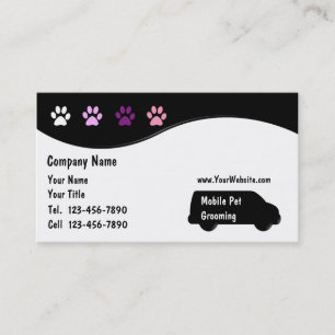 Cartes de visite de toilettage de chien