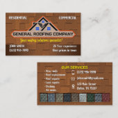 Cartes de visite de toiture (Devant / Derrière)