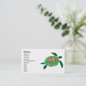 Cartes de visite de tortue de mer de fleur de (Debout devant)