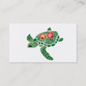 Cartes de visite de tortue de mer de fleur de (Dos)